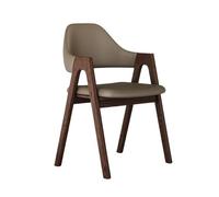 RYUQW3RE Sedie da pranzo Sedie da pranzo in legno massello in stile cinese con schienale morbido imbottito for casa/hotel(Khaki)