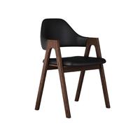 RYUQW3RE Sedie da pranzo Sedie da pranzo in legno massello in stile cinese con schienale morbido imbottito for casa/hotel(Black)