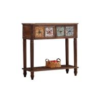 RYUQW3RE Tavolo da ingresso, Mobiletto d'ingresso rustico in legno massello con contenitore, ripiano divisorio for soggiorno Tavolo consolle(80.5cm)