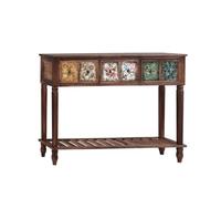 RYUQW3RE Tavolo da ingresso, Mobiletto d'ingresso rustico in legno massello con contenitore, ripiano divisorio for soggiorno Tavolo consolle(116cm)