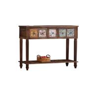 RYUQW3RE Tavolo da ingresso, Mobiletto d'ingresso rustico in legno massello con contenitore, ripiano divisorio for soggiorno Tavolo consolle(100cm)