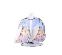 RYUQW3RE Tazza da caffè, Set di tazze da caffè in porcellana inglese for il tè pomeridiano, 2 pezzi, tazze, piattini, cucchiai e supporto in acciaio gratuito