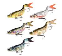 Ryvera 5 esche da pesca, set di esche per luccio, regalo di Natale per uomini, esche artificiali, pesca wobbler, luccio, pesce per luccioperca, pesce persico, trota, swimbait, acqua dolce e salata,
