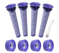 Ryvina V7 V8 Filtro aspirapolvere parti di ricambio compatibili con Dyson V7 V8 Animal V8 Absolute Cordless Vacuum, # 965661-01 967478-01, 4 pre-filtro 4 post-filtro 1 spazzola