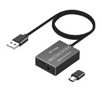 RYXN Convertitore adattatore audio da USB a Spdif Toslink ottico e 3,5 mm, supporta porte USB-A e USB-C di tipo C, per telefoni portatili PS5, PS4, NS, a soundbar, altoparlanti