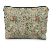 RYYCDOI Borsa per il trucco con animali del bosco, regalo per gli amanti degli animali, regalo per gli amanti degli animali, trousse da toilette, borsa per il trucco Cottagecore, borsa per il trucco