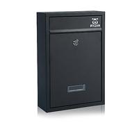 RYZAN Cassetta delle lettere da parete in acciaio, moderna cassetta delle lettere per esterni, con targa, facile da installare, chiudibile a chiave, resistente alle intemperie, grande, 8,5 x 21,5 x 32