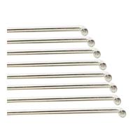 Ryzno Set di 5 raggi e nippli per bicicletta, 10G (3 mm) e 13G (2,2 mm), raggi in acciaio curvo, resistenti per bici elettriche, per MTB e per riparazioni di biciclette, finitura argento (13 G, 270 mm