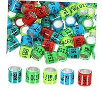 RZAJMADEU 100 Fascette Colorate for Zampe di Uccelli for piccioni, polli, pappagalli e - Anelli di identificazione in plastica di Alluminio sicuri