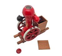 RZARDFLAMR Modello di motore industriale vintage monocilindrico a 4 tempi, accensione meccanica funzionante, sistema di lubrificazione raffreddato ad acqua, base in vero legno, dimostrazione fisica