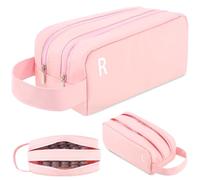 RZCOMP Custodia organizer per lenti a contatto giornaliere, custodia portatile per lenti a contatto, custodia da viaggio per lenti a contatto con R & L, per contenere fino a 100 lenti, rosa, 8.46 x