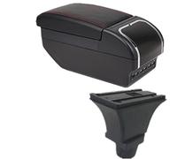 RZCREW Bracciolo Centrale Compatibile con Fiat 500 2009 2010 2011 2012 2013 2014 2015 2016 2017 2018 2019 2020 2021 2022 Auto Console Centrale Sedile Bracciolo Box Vestito(Black Red)