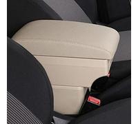RZCREW Bracciolo Centrale Compatibile con Fiat 500 2011-2018 2019 2020 2021 Scatola Bracciolo per Auto Dedicata Scatola Portaoggetti Bracciolo A Doppio Strato Contenitore Centrale Bracciolo(Beige)