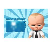 RZDQZY Sfondi Compleanno Boss Baby Boy Blu, 1x1 cm, 1pcs, Lavabile in Lavatrice