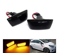 RZG Indicatore di direzione laterale fumé per auto, ripetitore per freccia, confezione da 2 pezzi per Adam Astra H GTC J Corsa D E Insignia Meriva Zafira