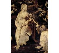 RZHRHJES Astratta della Poster Stampa su Tela Stampe Nordico Pittura Adorazione dei Magi Particolare della Vergine Maria di Leonardo Da Vinci per Decorazioni per la Casa 60x90cm