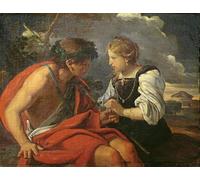 RZHRHJES Astratta della Poster Stampa su Tela Stampe Nordico Pittura Bacco e Arianna di Pier Francesco Mola per Decorazioni per la Casa 60x90cm