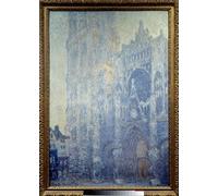 RZHRHJES Astratta della Poster Stampa su Tela Stampe Nordico Pittura Cattedrale Notre Dame De Rouen il Portale e la Torre Saint Romain di Claude Monet per Decorazioni per la Casa 60x90cm