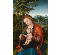 RZHRHJES Astratta della Poster Stampa su Tela Stampe Nordico Pittura Dama col bambino in un paesaggio di Lucas il Vecchio Cranach per Decorazioni per la Casa 60x90cm