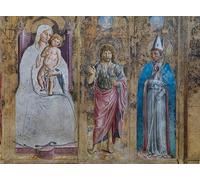 RZHRHJES Astratta della Poster Stampa su Tela Stampe Nordico Pittura Detail of a Fake Polyptych with the Virgin Mary and Child by Benozzo Di Lese Di Sandro Gozzoli per Decorazioni per la Casa 60x90cm