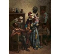 RZHRHJES Astratta della Poster Stampa su Tela Stampe Nordico Pittura Don Chisciotte e Sancho Panza intrattenuti da Gustave Dore per Decorazioni per la Casa 60x90cm
