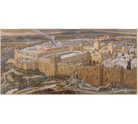 RZHRHJES Astratta della Poster Stampa su Tela Stampe Nordico Pittura Gerusalemme e il tempio di Erode al tempo dei nostri signori di Jacques per Decorazioni per la Casa 60x90cm