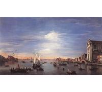 RZHRHJES Astratta della Poster Stampa su Tela Stampe Nordico Pittura il Canale della Giudecca con le Zattere Francesco Guardi per Decorazioni per la Casa 60x90cm