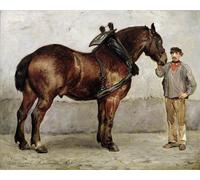 RZHRHJES Astratta della Poster Stampa su Tela Stampe Nordico Pittura il cavallo da lavoro di Otto Bache per Decorazioni per la Casa 60x90cm
