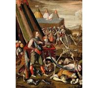 RZHRHJES Astratta della Poster Stampa su Tela Stampe Nordico Pittura il Dialogo di Thewith Death di Antoine Caron per Decorazioni per la Casa 60x90cm