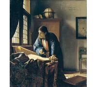 RZHRHJES Astratta della Poster Stampa su Tela Stampe Nordico Pittura il geografo di Johannes Vermeer per Decorazioni per la Casa 60x90cm