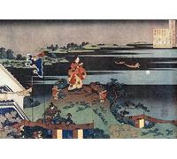 RZHRHJES Astratta della Poster Stampa su Tela Stampe Nordico Pittura il poeta esiliato di Katsushika Hokusai per Decorazioni per la Casa 60x90cm