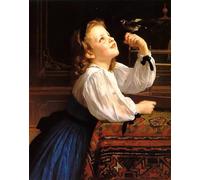 RZHRHJES Astratta della Poster Stampa su Tela Stampe Nordico Pittura il prigioniero di William Adolphe Bouguereau per Decorazioni per la Casa 60x90cm