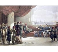 RZHRHJES Astratta della Poster Stampa su Tela Stampe Nordico Pittura Intervista con il viceré d'Egitto nella sua Alessandria Palaceese di David Roberts per Decorazioni per la Casa 60x90cm