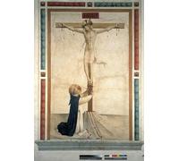 RZHRHJES Astratta della Poster Stampa su Tela Stampe Nordico Pittura la Crocifissione con iscrizione di San Domenico del Beato Angelico per Decorazioni per la Casa 60x90cm