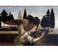 RZHRHJES Astratta della Poster Stampa su Tela Stampe Nordico Pittura l'Annunciazione Particolare dell'Angelo Olio su Tavola di Leonardo Da Vinci per Decorazioni per la Casa 60x90cm