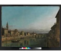 RZHRHJES Astratta della Poster Stampa su Tela Stampe Nordico Pittura l'Arno a Firenze con il Ponte Alla Carraia di Bernardo Bellotto per Decorazioni per la Casa 60x90cm