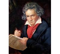 RZHRHJES Astratta della Poster Stampa su Tela Stampe Nordico Pittura Ludwig Van Beethoven compone la sua Missa Solemnis di Carl Stieler per Decorazioni per la Casa 60x90cm