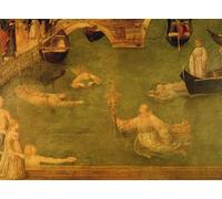 RZHRHJES Astratta della Poster Stampa su Tela Stampe Nordico Pittura Miracolo della Croce Al Ponte di S Lorenzo di Gentile Bellini per Decorazioni per la Casa 60x90cm