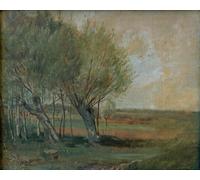 RZHRHJES Astratta della Poster Stampa su Tela Stampe Nordico Pittura Paesaggio con pascoli di Max Liebermann per Decorazioni per la Casa 60x90cm