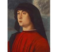 RZHRHJES Astratta della Poster Stampa su Tela Stampe Nordico Pittura Ritratto di giovane in rosso di Bellini per Decorazioni per la Casa 60x90cm