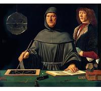 RZHRHJES Astratta della Poster Stampa su Tela Stampe Nordico Pittura Ritratto di Luca Pacioli di Jacopo De Barbari per Decorazioni per la Casa 60x90cm