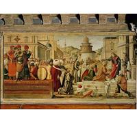 RZHRHJES Astratta della Poster Stampa su Tela Stampe Nordico Pittura San Giorgio che battezza il gentile di Vittore Carpaccio per Decorazioni per la Casa 60x90cm