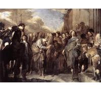RZHRHJES Astratta della Poster Stampa su Tela Stampe Nordico Pittura San Pietro e Cornelio il Centurione di Bernardo Cavallino per Decorazioni per la Casa 60x90cm