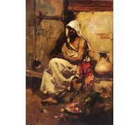 RZHRHJES Astratta della Poster Stampa su Tela Stampe Nordico Pittura un arabo che esamina una pistola di Joaquín Sorolla per Decorazioni per la Casa 60x90cm