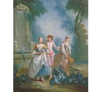 RZHRHJES Astratta della Poster Stampa su Tela Stampe Nordico Pittura un'allegoria dei giardinieri estivi che innaffiano un'aiuola di Nicolas Lancret per Decorazioni per la Casa 60x90cm