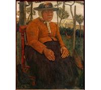 RZHRHJES Astratta della Poster Stampa su Tela Stampe Nordico Pittura Vecchia povera donna seduta in giardino - Paula Modersohn Becker per Decorazioni per la Casa 60x90cm
