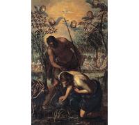 RZHRHJES Dipinto Astratto Decorativo Tela Immagini Stampe Immagine Battesimo di Cristo di Jacopo Robusti Tintoretto per Decorazioni per la Casa 60x90cm