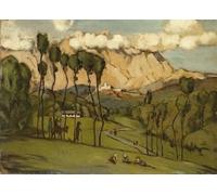 RZHRHJES Dipinto Astratto Decorativo Tela Immagini Stampe Immagine I Monti Di Carrara Hans Thoma per Decorazioni per la Casa 60x90cm