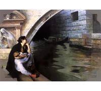 RZHRHJES Dipinto Astratto Decorativo Tela Immagini Stampe Immagine il Ponte dei Sospiri Venezia di Ralph Wormeley Curtis per Decorazioni per la Casa 60x90cm