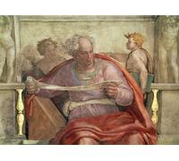 RZHRHJES Dipinto Astratto Decorativo Tela Immagini Stampe Immagine il profeta Gioele dal soffitto della Sistina di Buonarroti per Decorazioni per la Casa 60x90cm